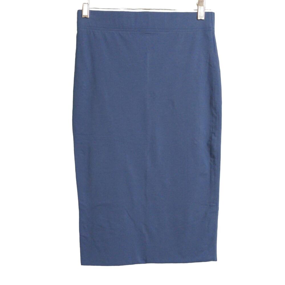 Peruvian Connection Womens Pencil Skirt Blue Knee Length Stretch Cotton Blend S
